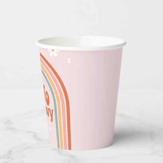 Zwei Groovy daisy boho floraler Regenbogen 2 Gebur Pappbecher (Links)