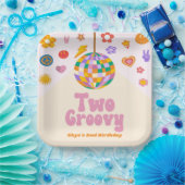 Zwei Groovy Disco Ball 2. Geburtstag Party Pappteller (Party)