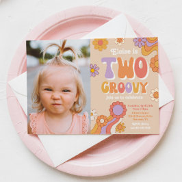 Zwei Groovy Foto Einladung | Groovy Birthday