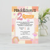 Zwei Groovy Girls zum Geburtstag Einladung (Stehend Vorderseite)