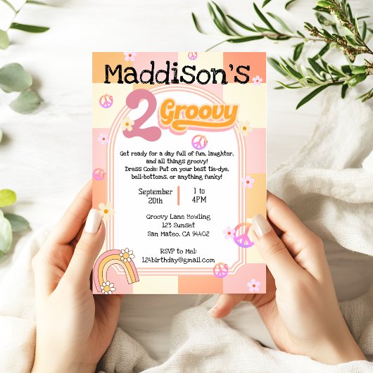 Zwei Groovy Girls zum Geburtstag Einladung