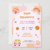 Zwei Groovy Girls zum Geburtstag Einladung (Vorderseite)