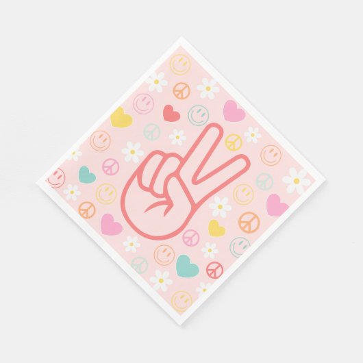 Zwei Groovy Party Napkins Serviette (Ecke)