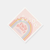 zwei Groovy Pastel Regenbogen 2ND Geburtstag Serviette (Ecke)