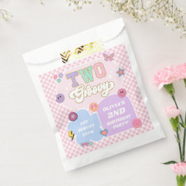 Zwei Groovy Preppy Patch 2. Geburtstags-Party Geschenktütchen