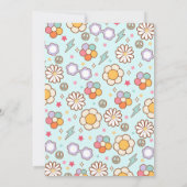 Zwei Groovy Rainbow Blume 2. Geburtstag Einladung (Rückseite)