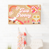 Zwei Groovy Retro Birthday Banner (Insitu)