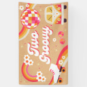 Zwei Groovy Retro Birthday Banner (Vertikal)