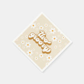 Zwei Groovy Retro Daisy 2. Geburtstag Napkins Serviette (Ecke)
