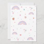 Zwei Groovy Retro Daisy Rainbow 2. Geburtstag Einladung (Rückseite)