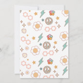 Zwei Groovy Retro Daisy Rainbow 2. Geburtstag Einladung (Rückseite)