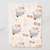 Zwei Groovy Retro Daisy Rainbow 2. Geburtstag Einladung (Rückseite)