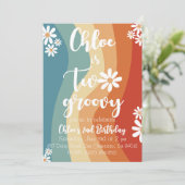 Zwei Groovy Retro Einladung (Stehend Vorderseite)