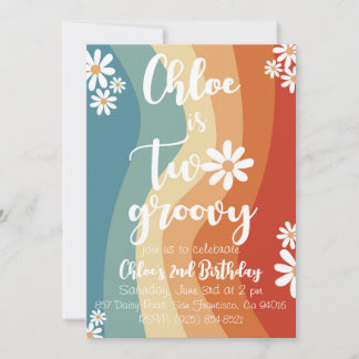 Zwei Groovy Retro Einladung