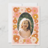 Zwei Groovy Retro Floral 2. Geburtstag Einladung (Rückseite)