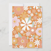 zwei Groovy Retro Floral 2. Geburtstag Einladung (Rückseite)