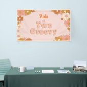 Zwei Groovy Retro Floral Hintergrund Banner (Messeveranstaltung)