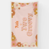 Zwei Groovy Retro Floral Hintergrund Banner (Vertikal)