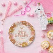 Zwei Groovy Retro Floral Pappteller (Party)