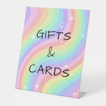 Zwei Groovy Retro Pastell Regenbogen Geschenkkarte