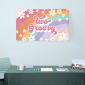 Zwei Groovy Retro Rainbow 2. Geburtstag Banner (Messeveranstaltung)