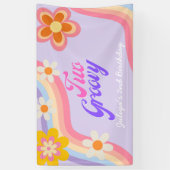 Zwei Groovy Retro Rainbow 2. Geburtstag Banner (Vertikal)