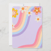 Zwei Groovy Retro Rainbow 2. Geburtstag Einladung (Rückseite)