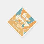 Zwei Groovy Retro Sunshine Boy 2. Geburtstag Serviette (Ecke)