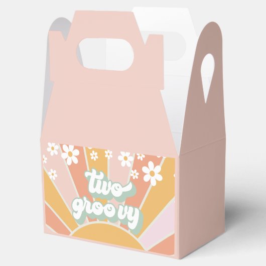 Zwei Groovy Retro Sunshine daisy boho vielen Dank Geschenkschachtel (Geöffnet)