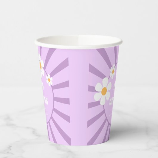 Zwei Groovy Retro Sunshine Girl Pappbecher (Links)