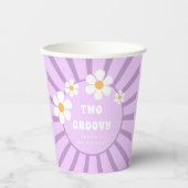 Zwei Groovy Retro Sunshine Girl Pappbecher (Vorderseite)