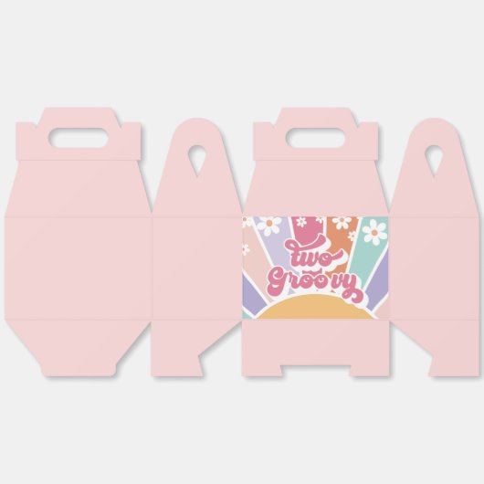 Zwei Groovy Retro Sunshine Rainbow Daisy Geschenkschachtel (Ungeklappt)