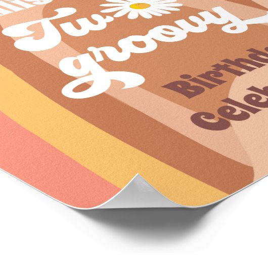 Zwei Groovy Retro Willkommen Hippie Daisy Geburtst Poster (Ecke)