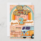 ZWEI Groovy zum Geburtstag Einladung (Vorderseite)