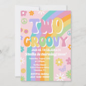 Zwei Groovy zum Geburtstag Einladung (Vorderseite)
