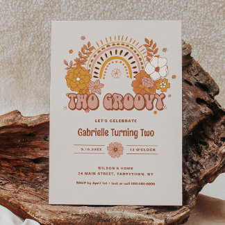 Zwei Groovy zum Geburtstag Einladung