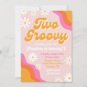 Zwei Groovy zum Geburtstag | Groovy Birthday Einladung (Vorderseite)