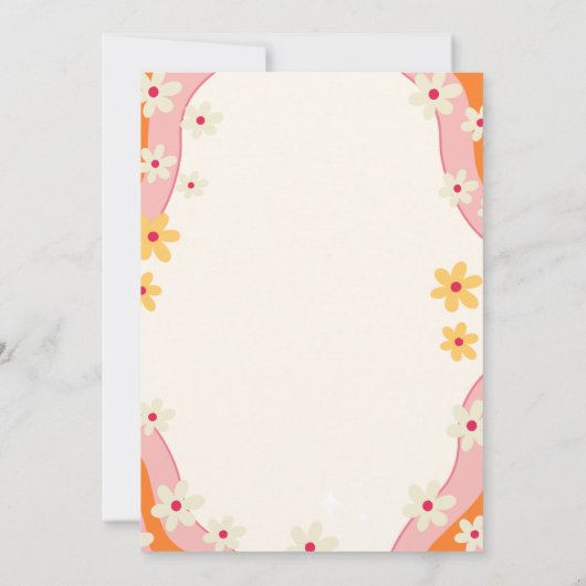 Zwei großartige Blume Retro Groovy 2. Einladung (Rückseite)