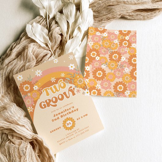 Zwei großartige Retro-Geburtstagsfeier Einladung