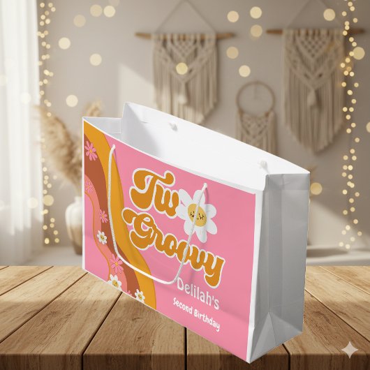 Zwei großartige Retro Vintager 2. Geburtstag Große Geschenktüte