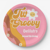 Zwei großartige Retro Vintager 2. Geburtstag Pappteller (Vorderseite)