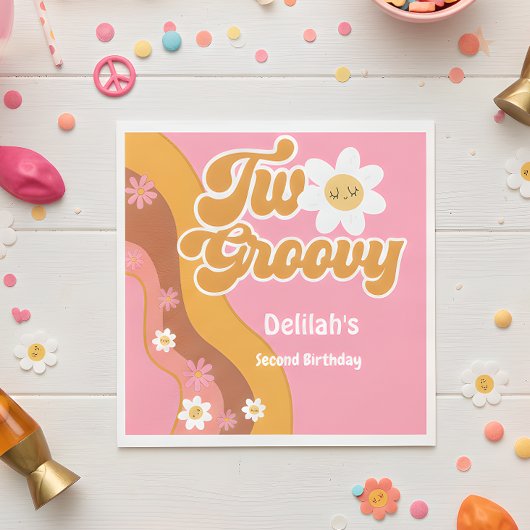 Zwei großartige Retro Vintager 2. Geburtstag Serviette