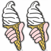Zwei große, fette, grafische Pop-Art-Ice-Cremes Aufkleber (Vorderseite)