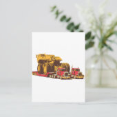 Zwei große LKW mit einem riesigen Bergbaufahrzeug Postkarte (Stehend Vorderseite)