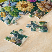 Zwei große Tit-Vögel am Züchter im Winter Puzzle (Seite)