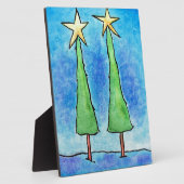 Zwei große Weihnachtsbäume Fotoplatte (Seite)