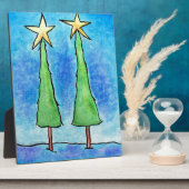 Zwei große Weihnachtsbäume Fotoplatte (Seite)