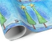 Zwei große Weihnachtsbäume Geschenkpapier (Rolleneckpunkt)
