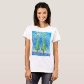 Zwei große Weihnachtsbäume T-Shirt (Vorne ganz)