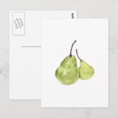 Zwei grüne Birnen Postkarte (Vorne/Hinten)
